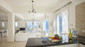 Villa, 4 Bedrooms | Private kitchen | Coffee/tea maker, full-size fridge, microwave, oven - Protaras Seafront Villa Mimosa (Paralimni)