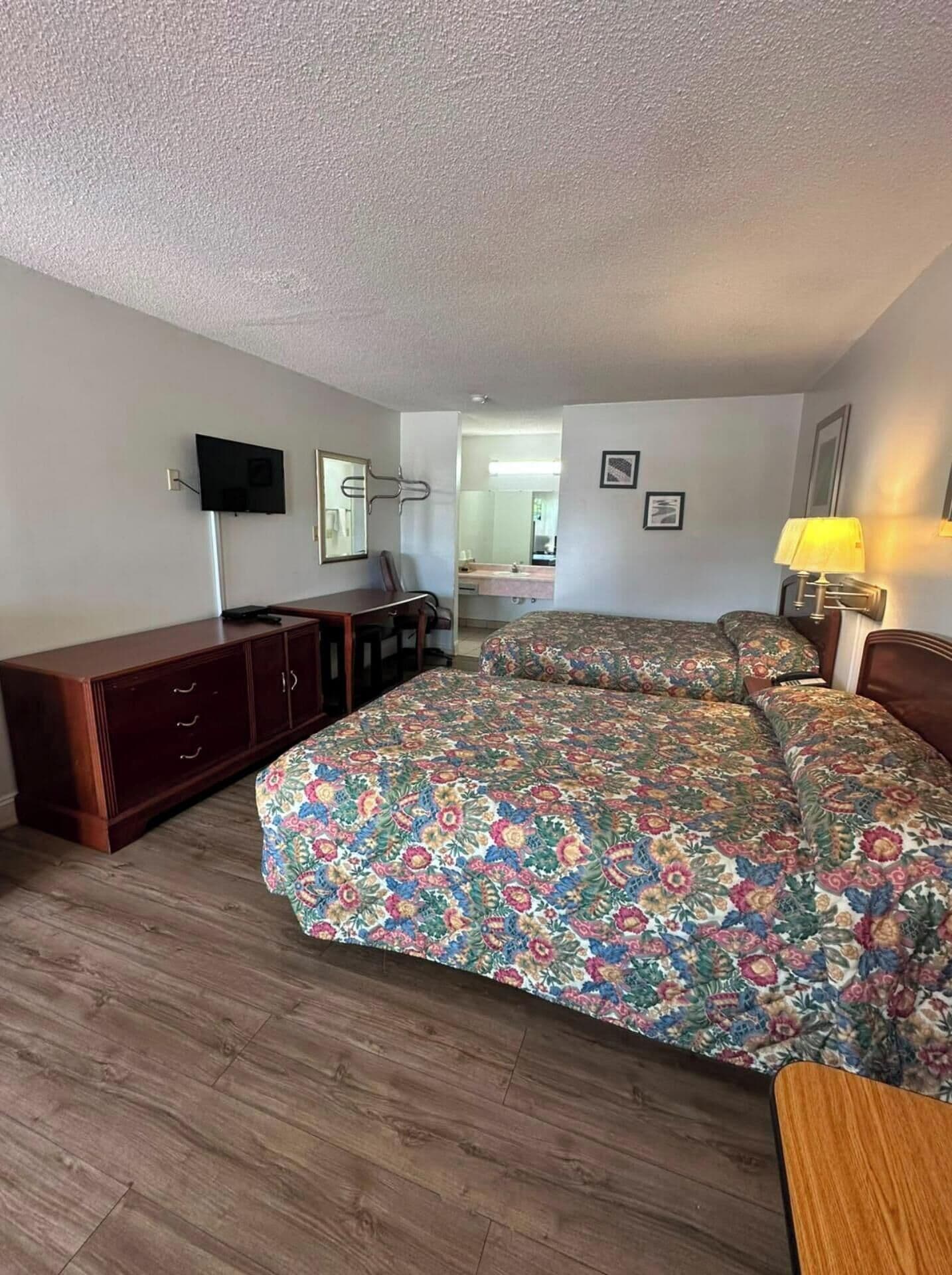 Room, 2 Double Beds, Smoking | WiFi (free), bed sheets