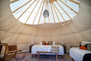 Premium bedding, down duvets, memory-foam beds, individually decorated