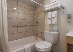 Free toiletries, hair dryer, towels