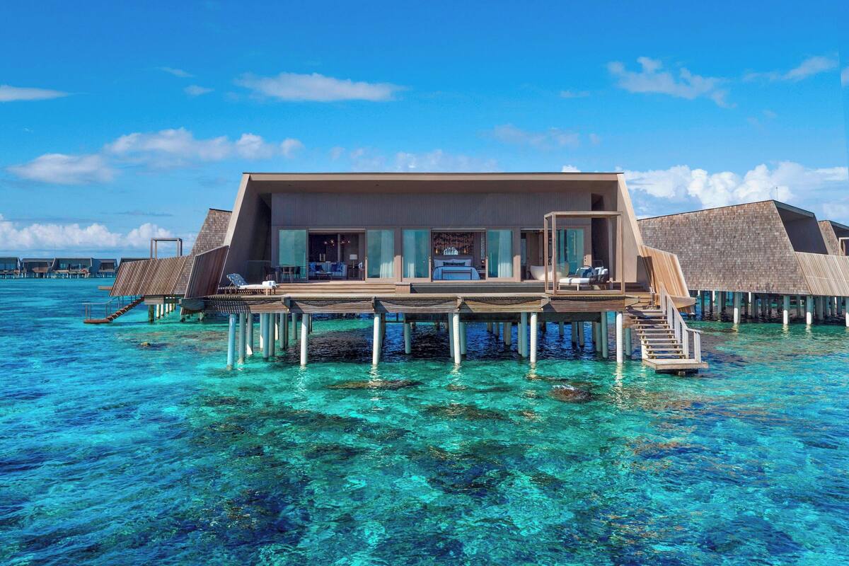Suite, 1 Bedroom, Overwater | Cadar kapas Mesir, peralatan tempat tidur premium, gebar bulu kapas 