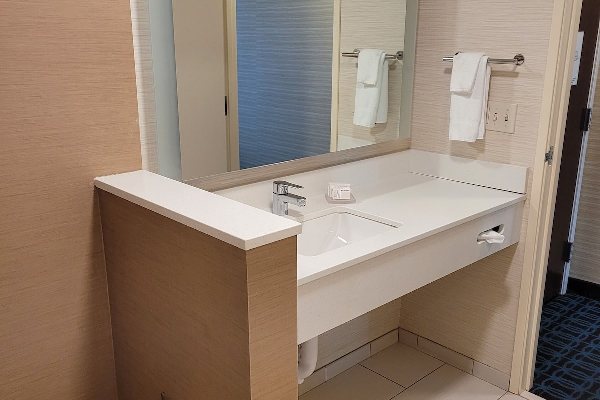 free toiletries, hair dryer, towels, soap