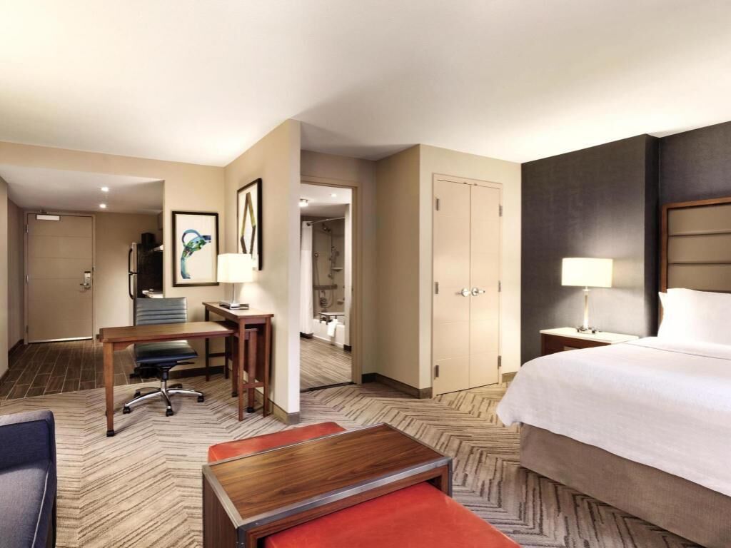 In-room safe, desk, laptop workspace, blackout drapes