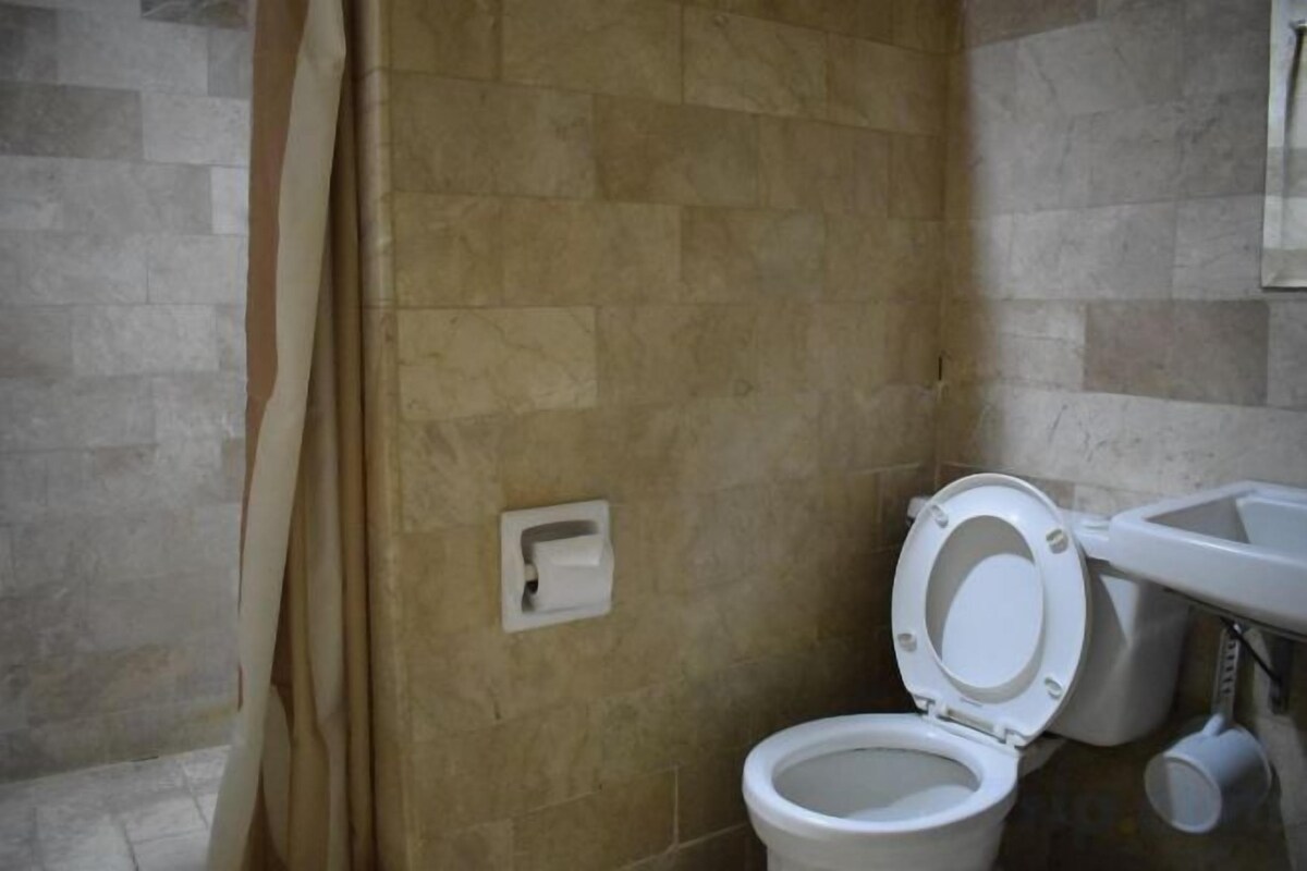 Shower, free toiletries, towels