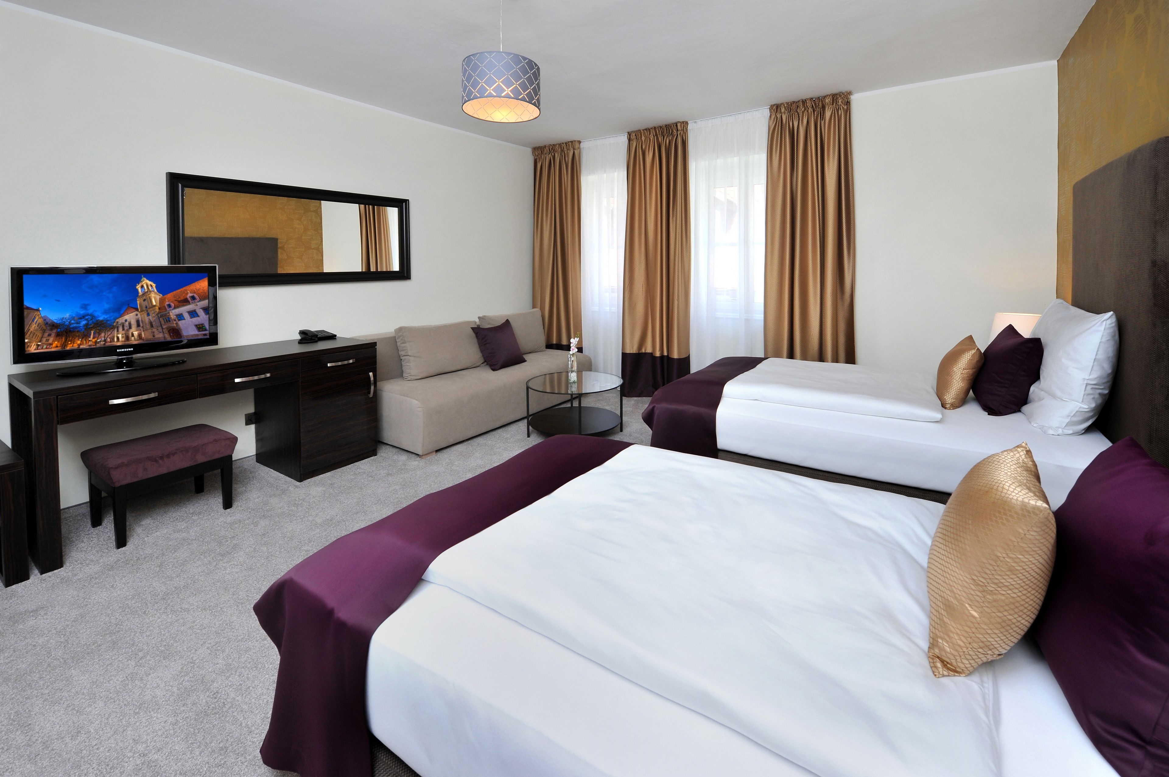deluxe double room | in-room safe, desk, soundproofing, cots/infant beds