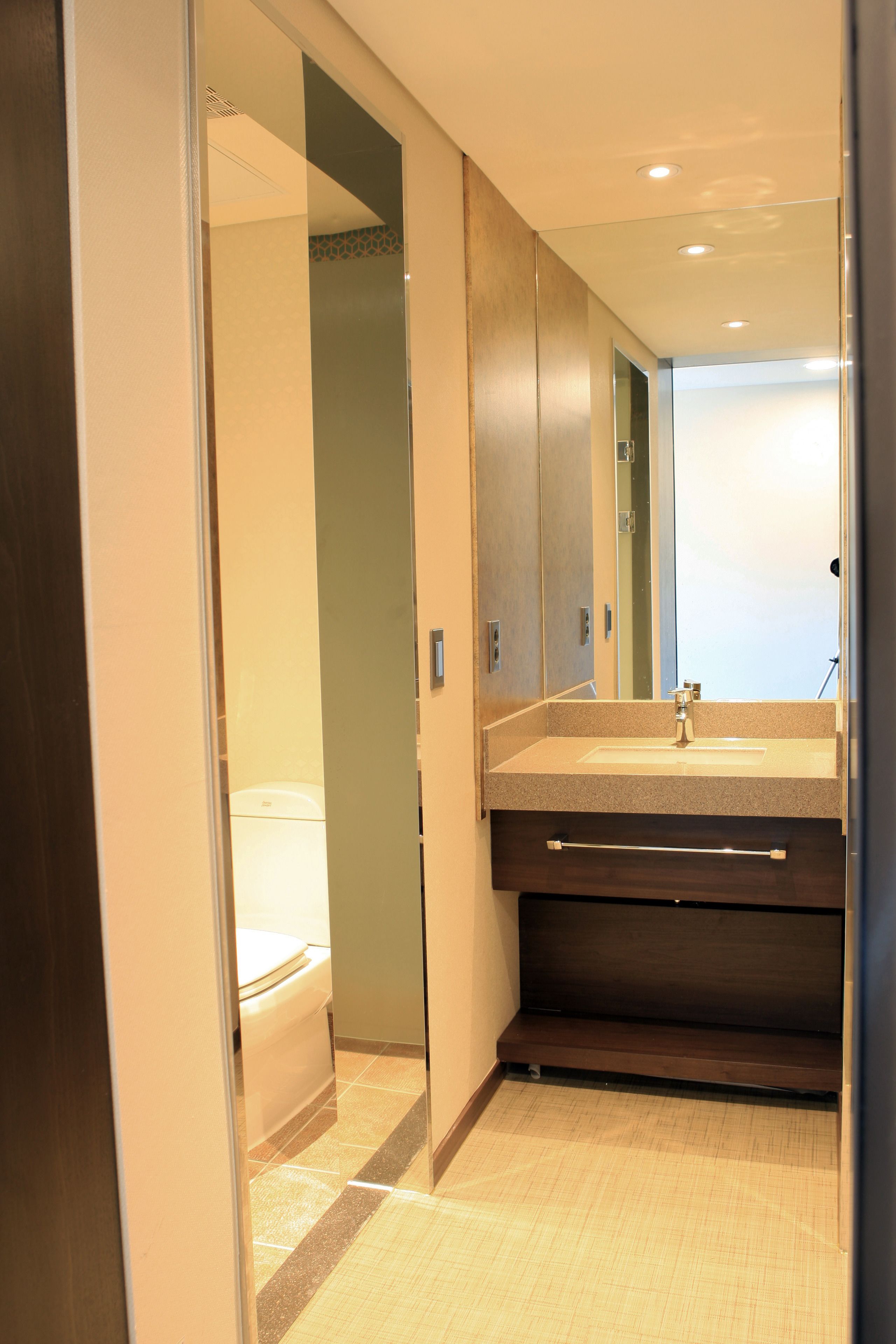 premium twin room | bathroom | shower, free toiletries, hair dryer, slippers