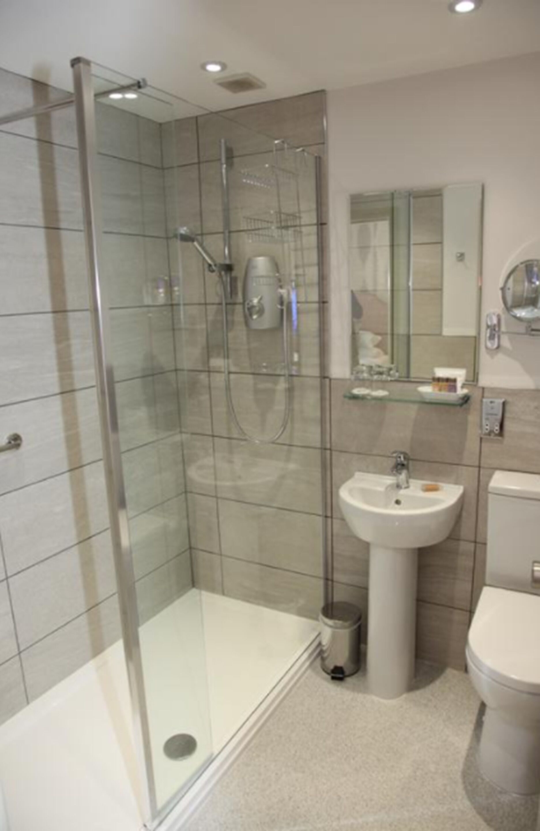 free toiletries, hair dryer, towels