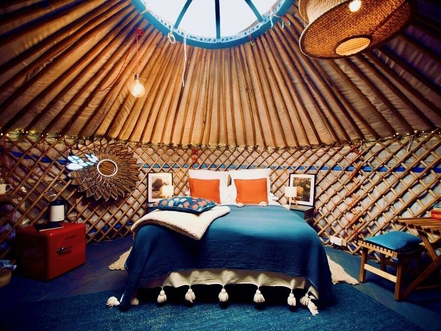 Tent, gemeenschappelijke badkamer, uitzicht op tuin (Mongolian Yurt)