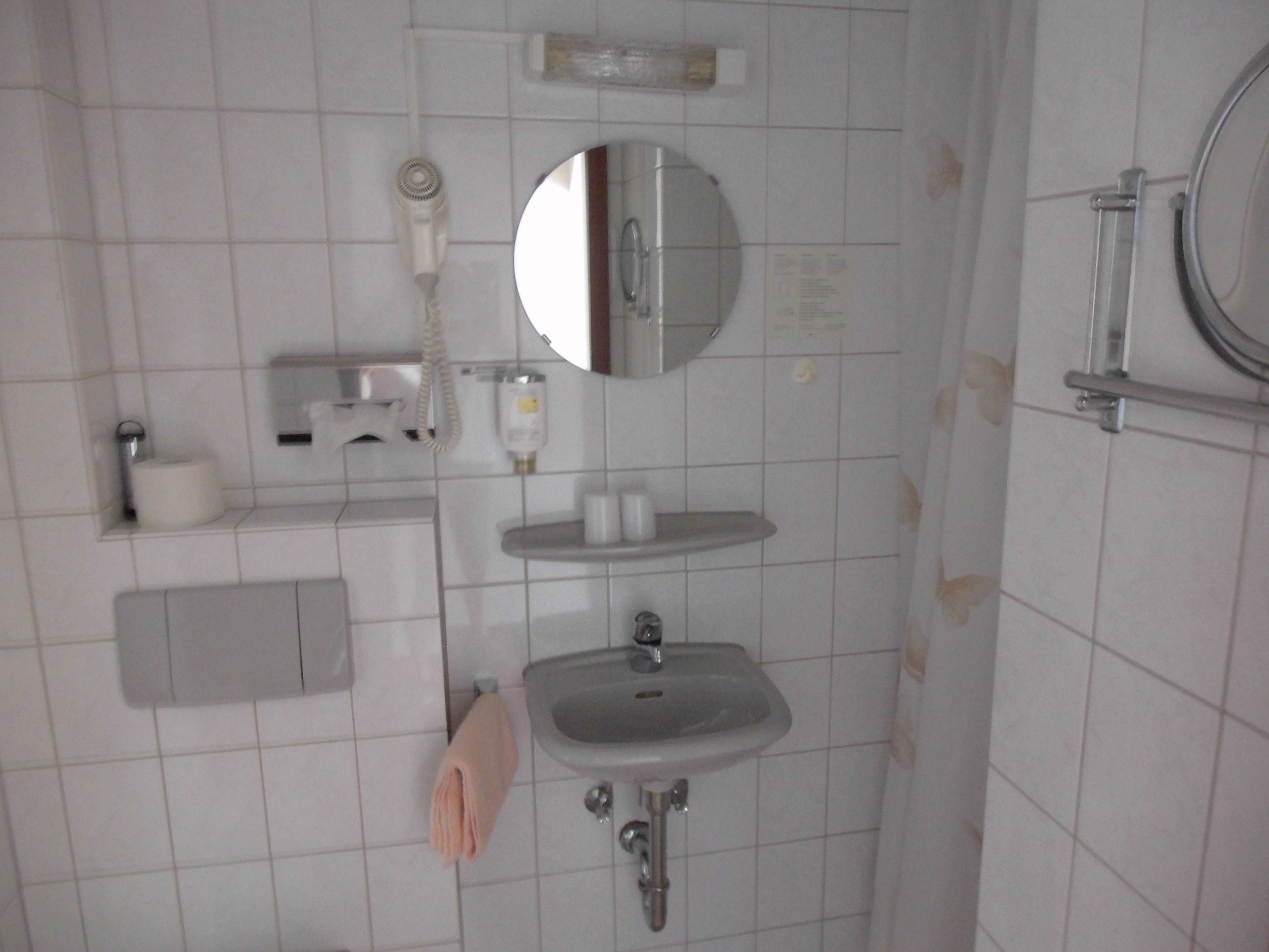 economy single room | bathroom | shower, free toiletries, hair dryer, towels