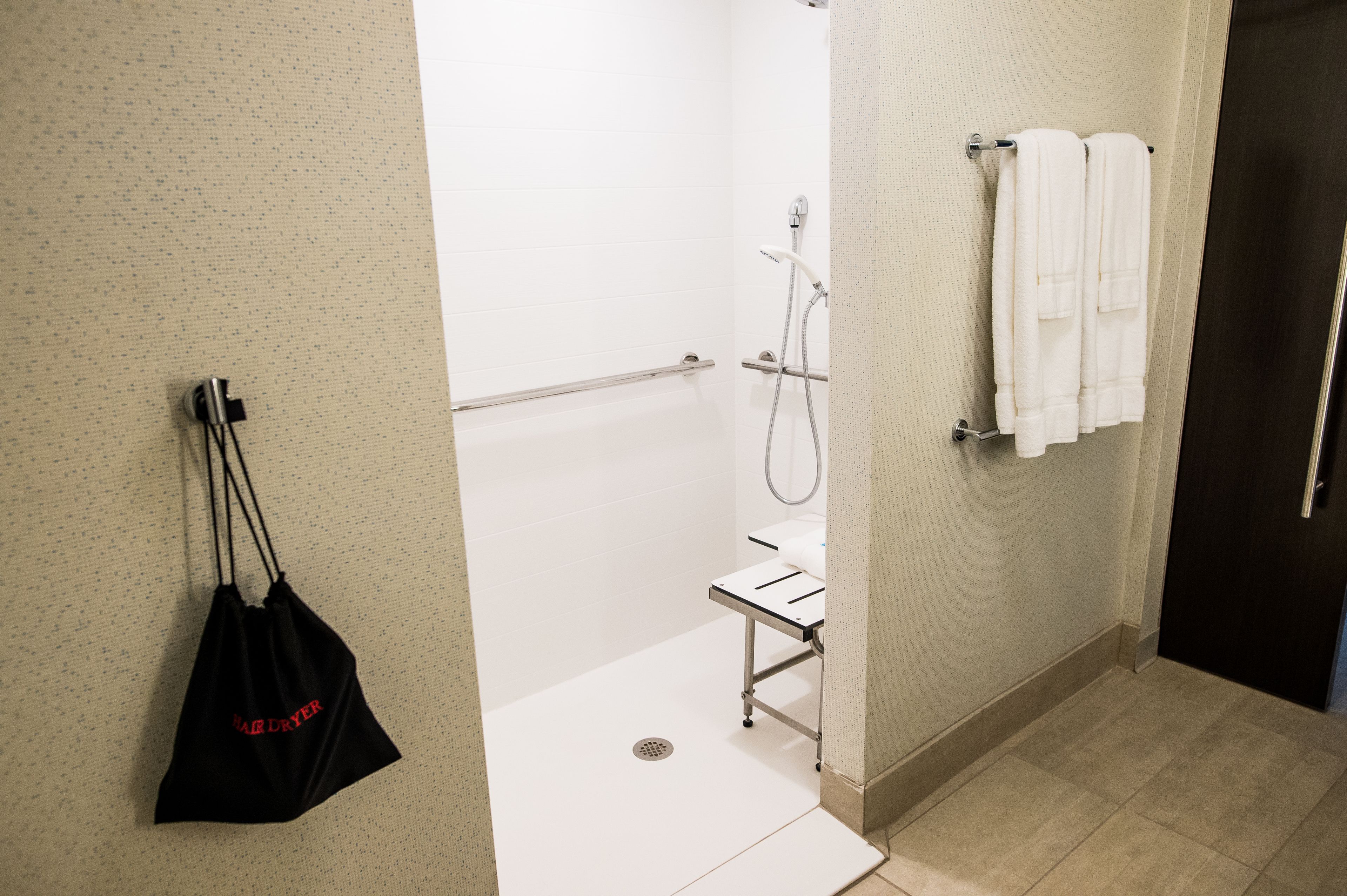 suite, 2 queen beds, accessible (mobility, roll-in shower) | bathroom | free toiletries, towels