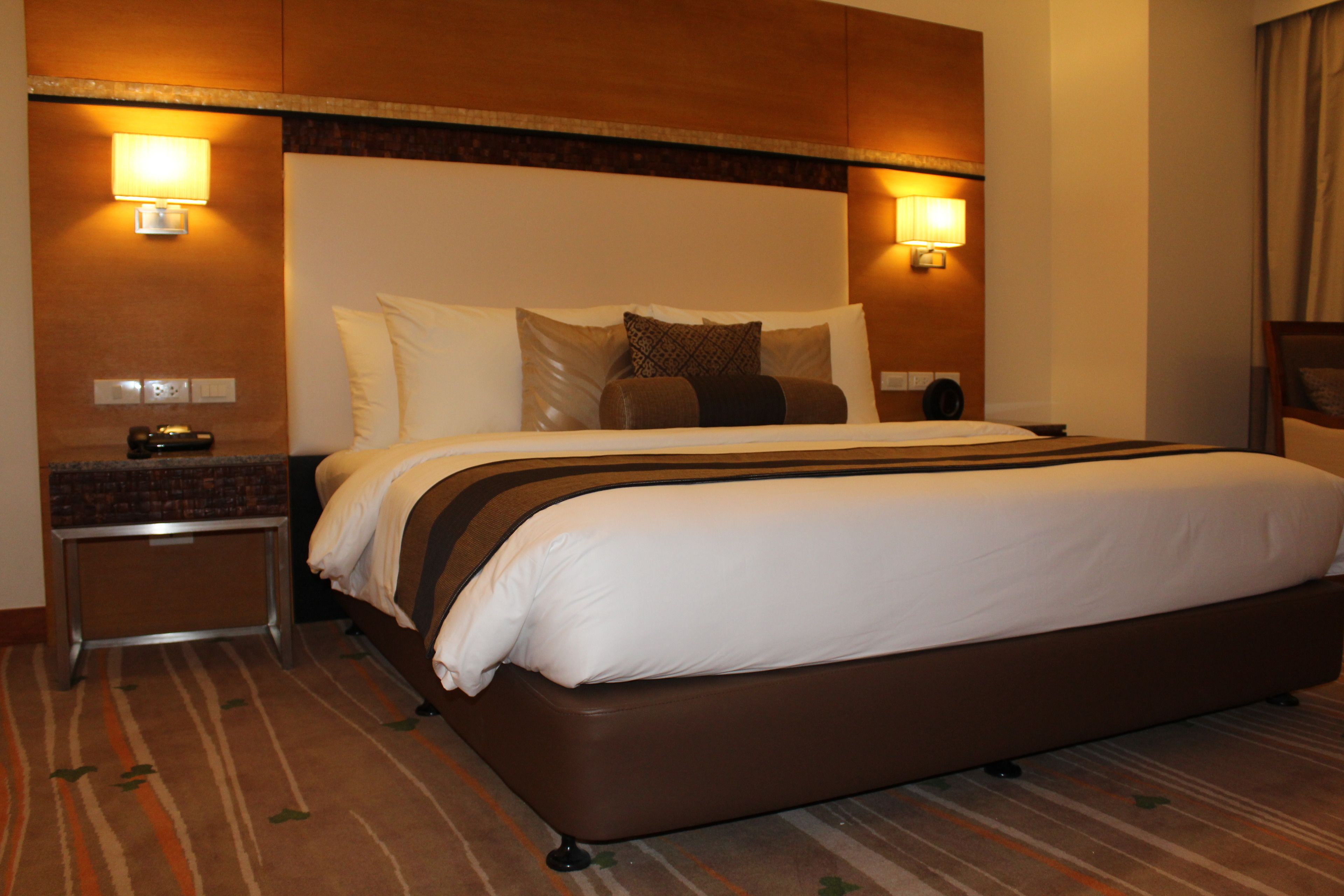 hypo-allergenic bedding, in-room safe, desk, blackout curtains