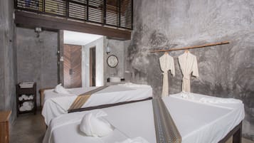 Salas para tratamentos a dois, tratamentos corporais, aromaterapia