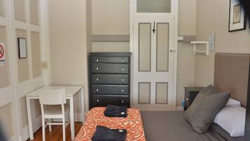 Desk, free WiFi, bed sheets
