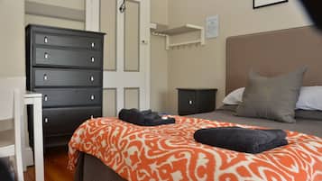 Desk, free WiFi, bed sheets