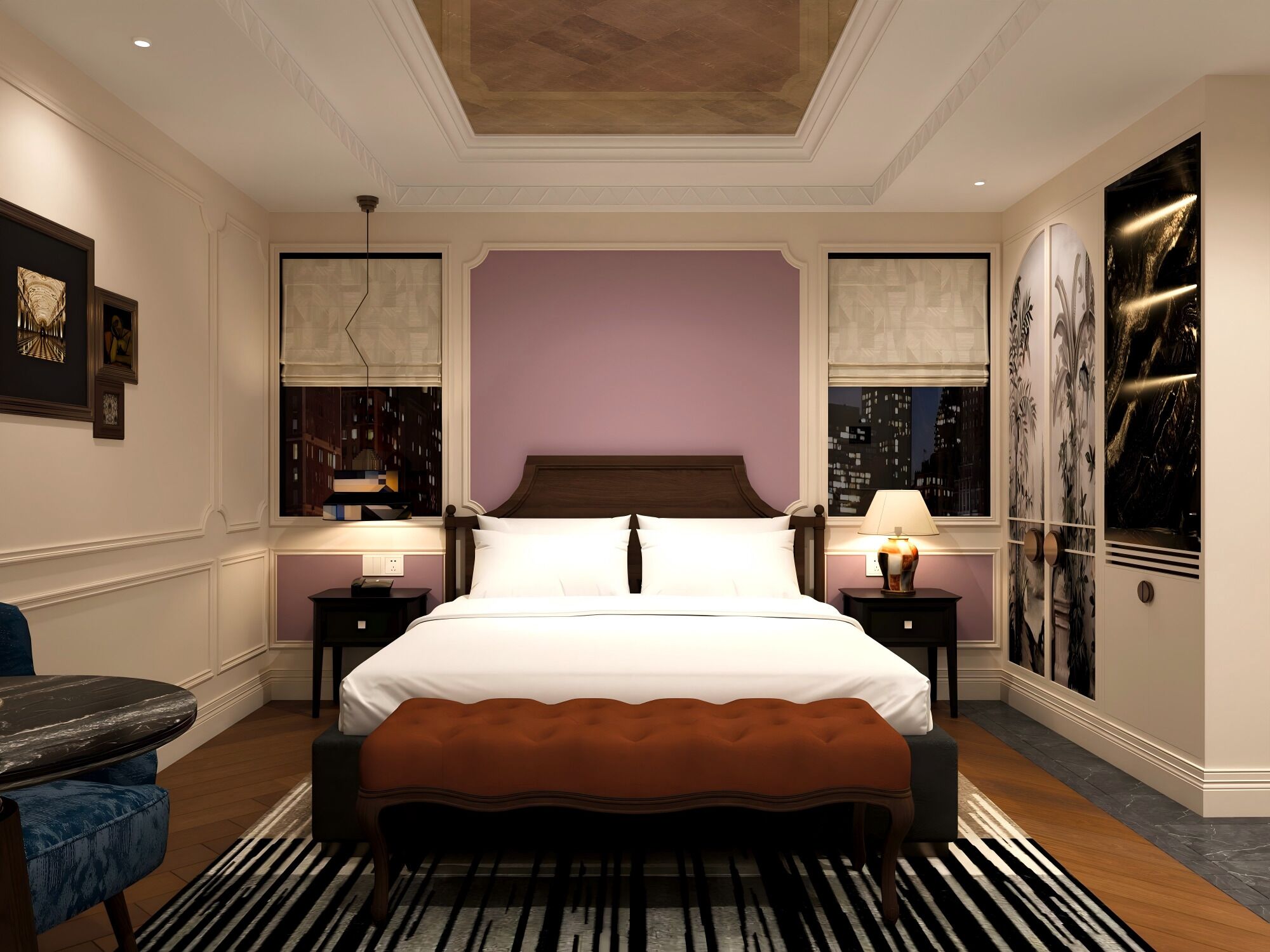Premium bedding, down comforters, memory foam beds, minibar