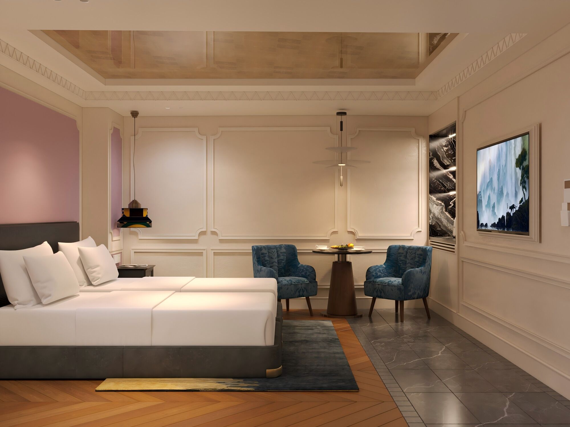Premium bedding, down comforters, memory foam beds, minibar
