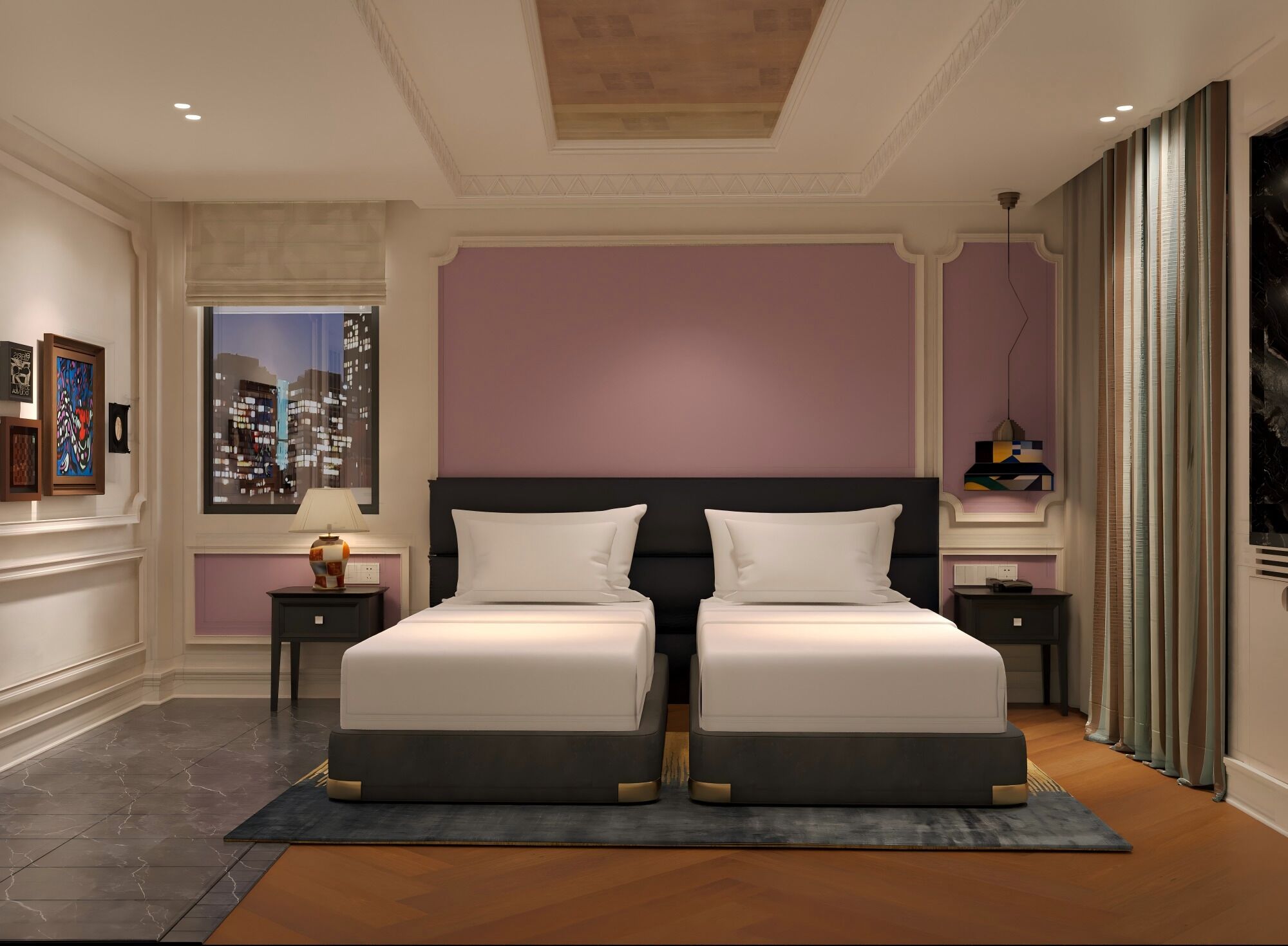 Premium bedding, down comforters, memory foam beds, minibar