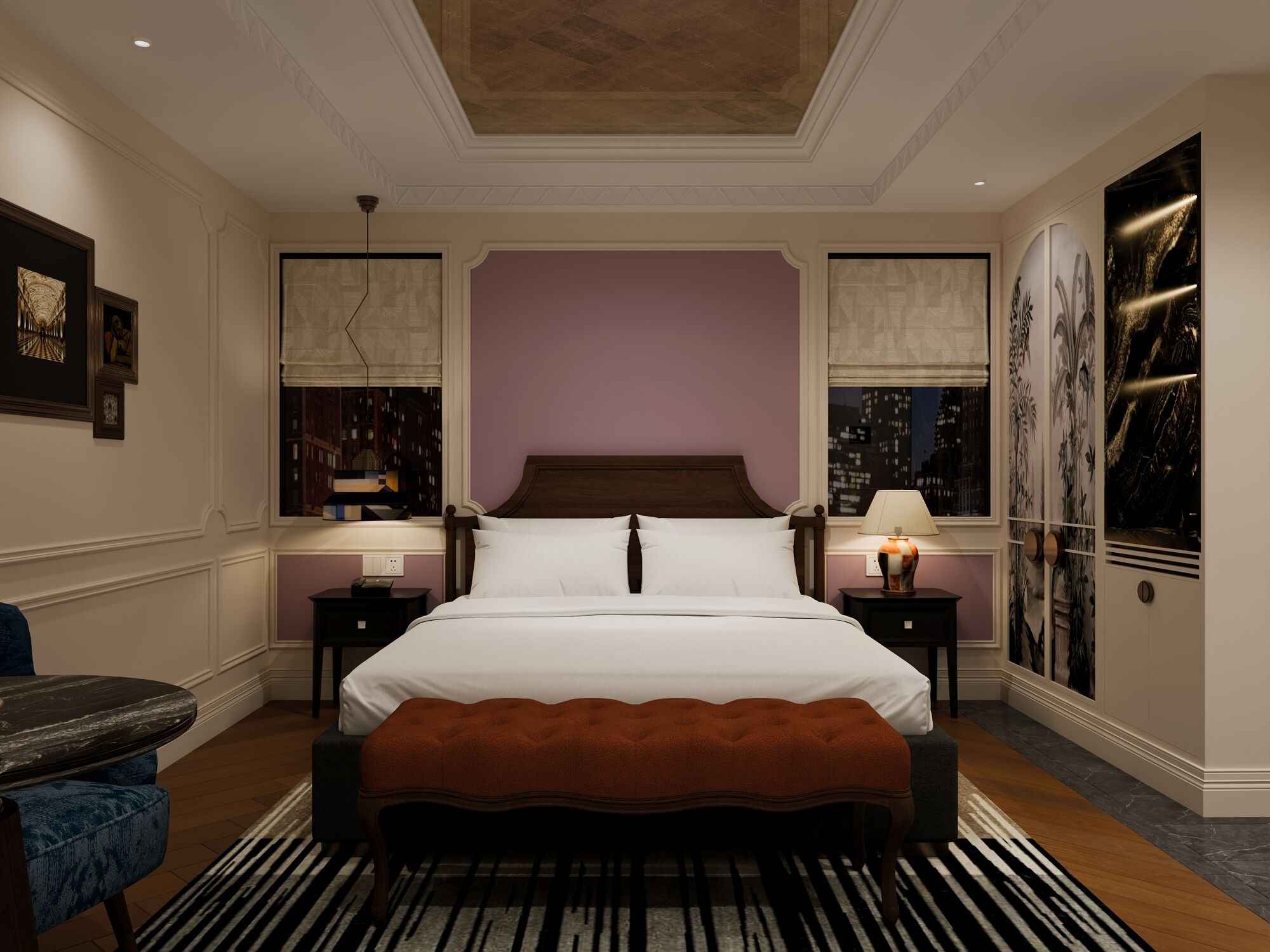 Premium bedding, down comforters, memory foam beds, minibar