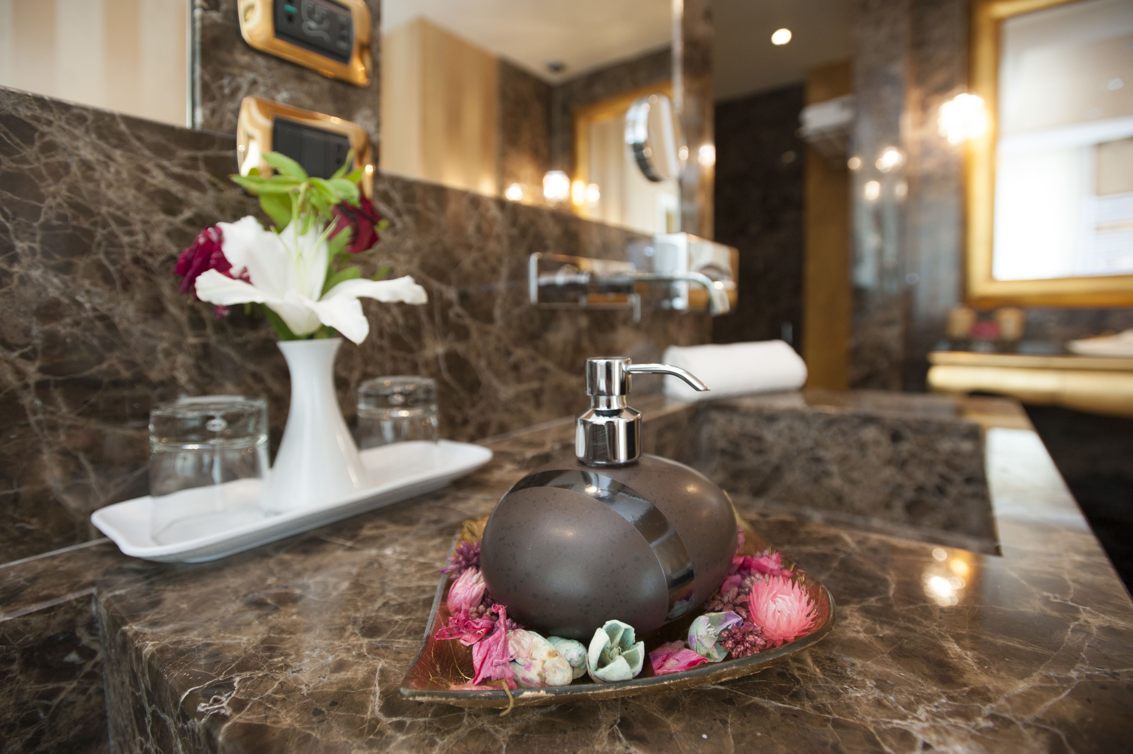 free toiletries, hair dryer, slippers, bidet