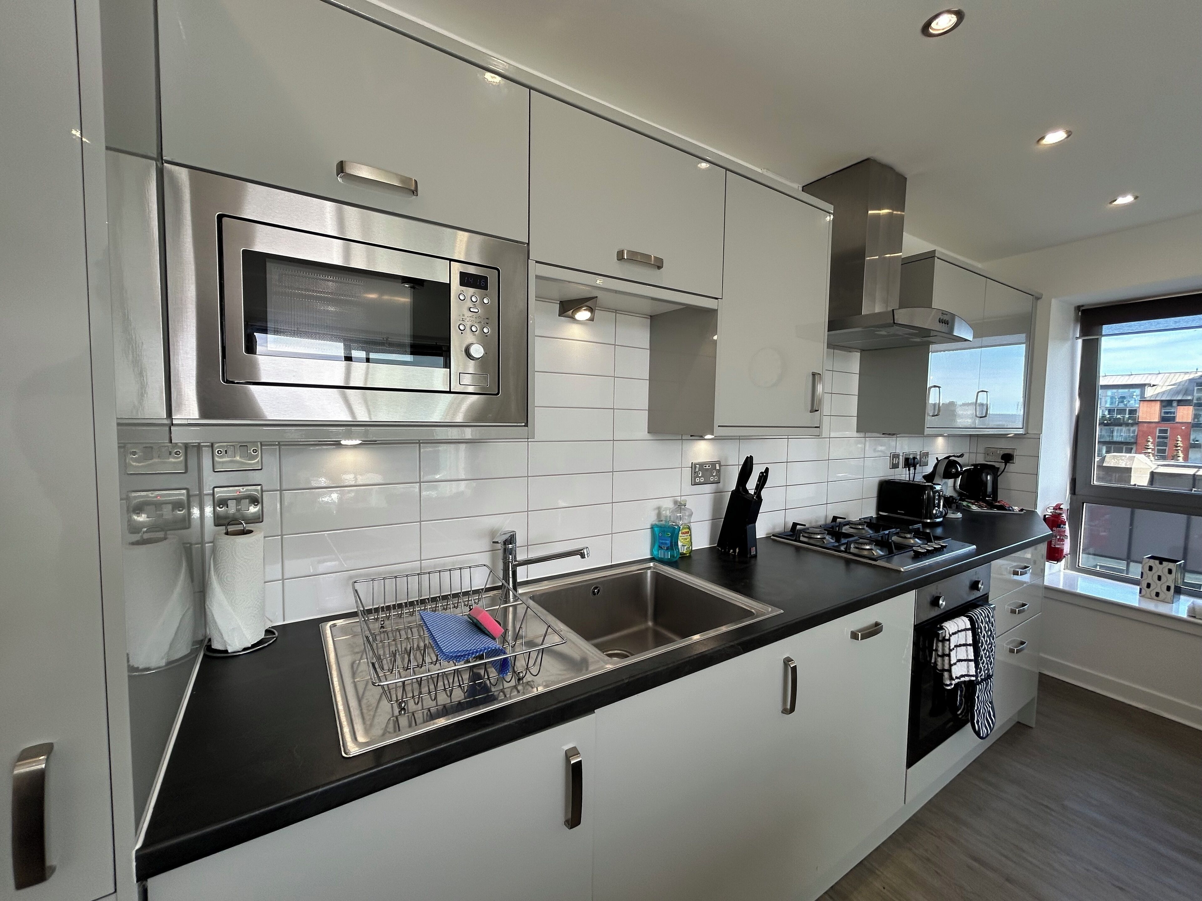 Superior Apartment, 2 Bedrooms, Balcony, River View | Private kitchen | Fridge, microwave, oven, stovetop