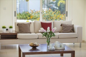 Villa, 3 Bedrooms, Private Pool | Living area | Flat-screen TV, DVD player - Protaras Villa Athina 8 (Paralimni)