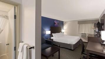 Pillow-top beds, desk, laptop workspace, iron/ironing board