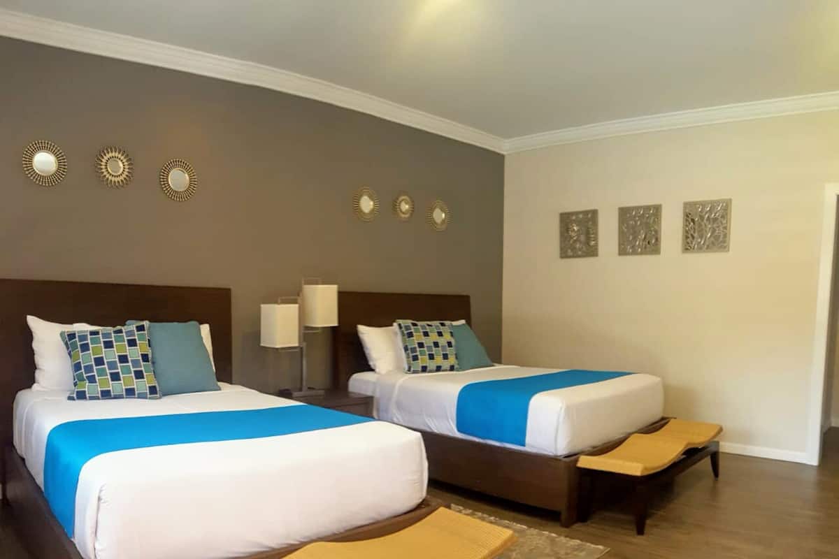 standard double room, accessible, garden view | premium bedding, soundproofing, iron/ironing board, rollaway beds