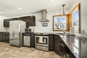 Fridge, microwave, coffee/tea maker