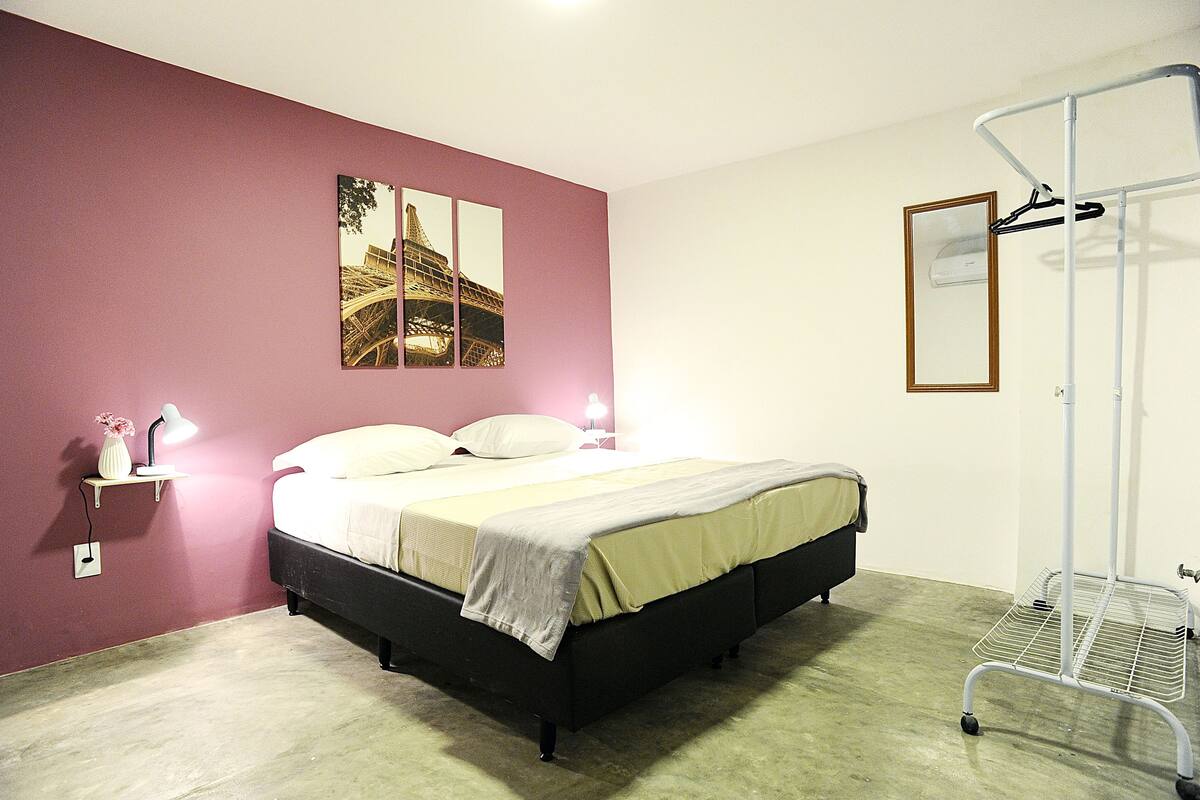 Blackout curtains, iron/ironing board, rollaway beds, free WiFi