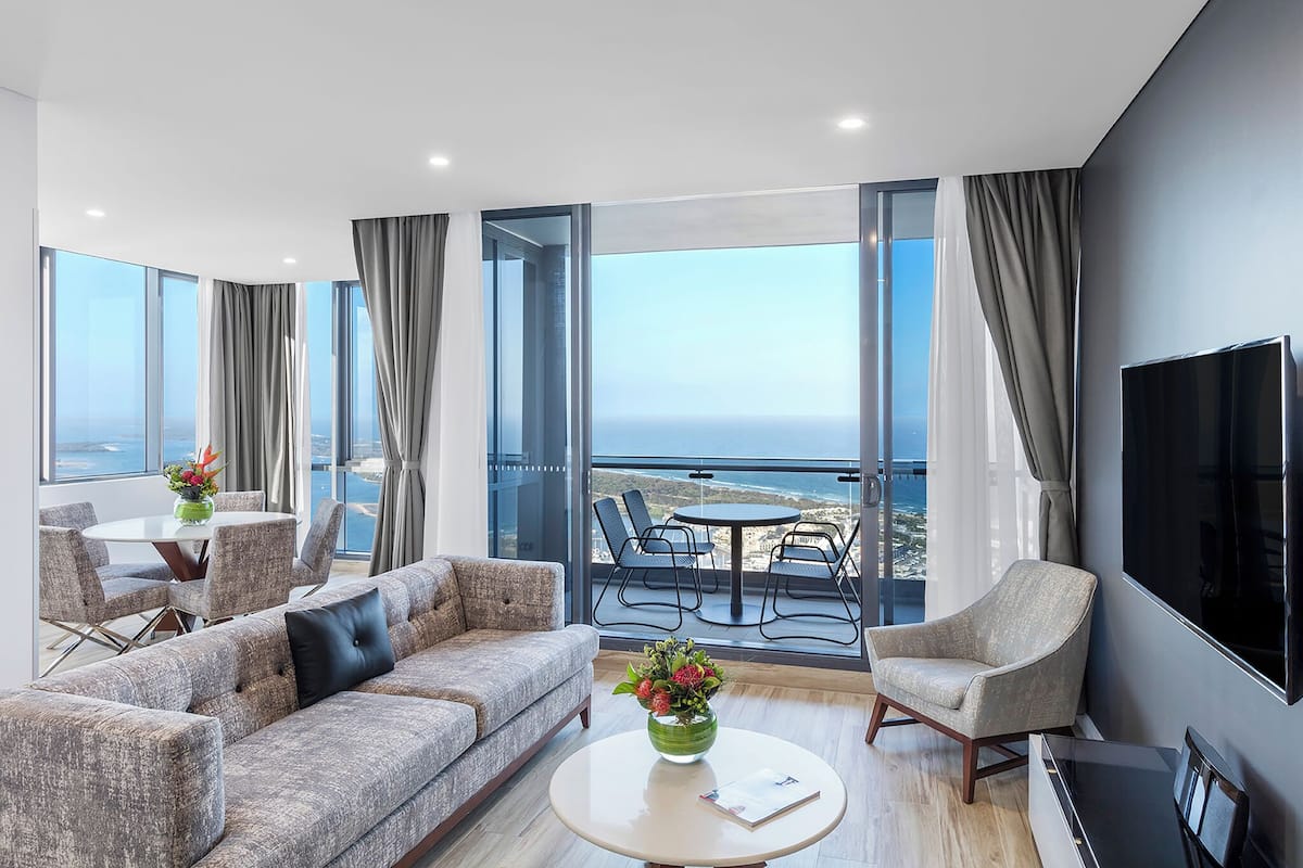3 Bedroom Balcony Ocean Suite | Living area | Flat-screen TV
