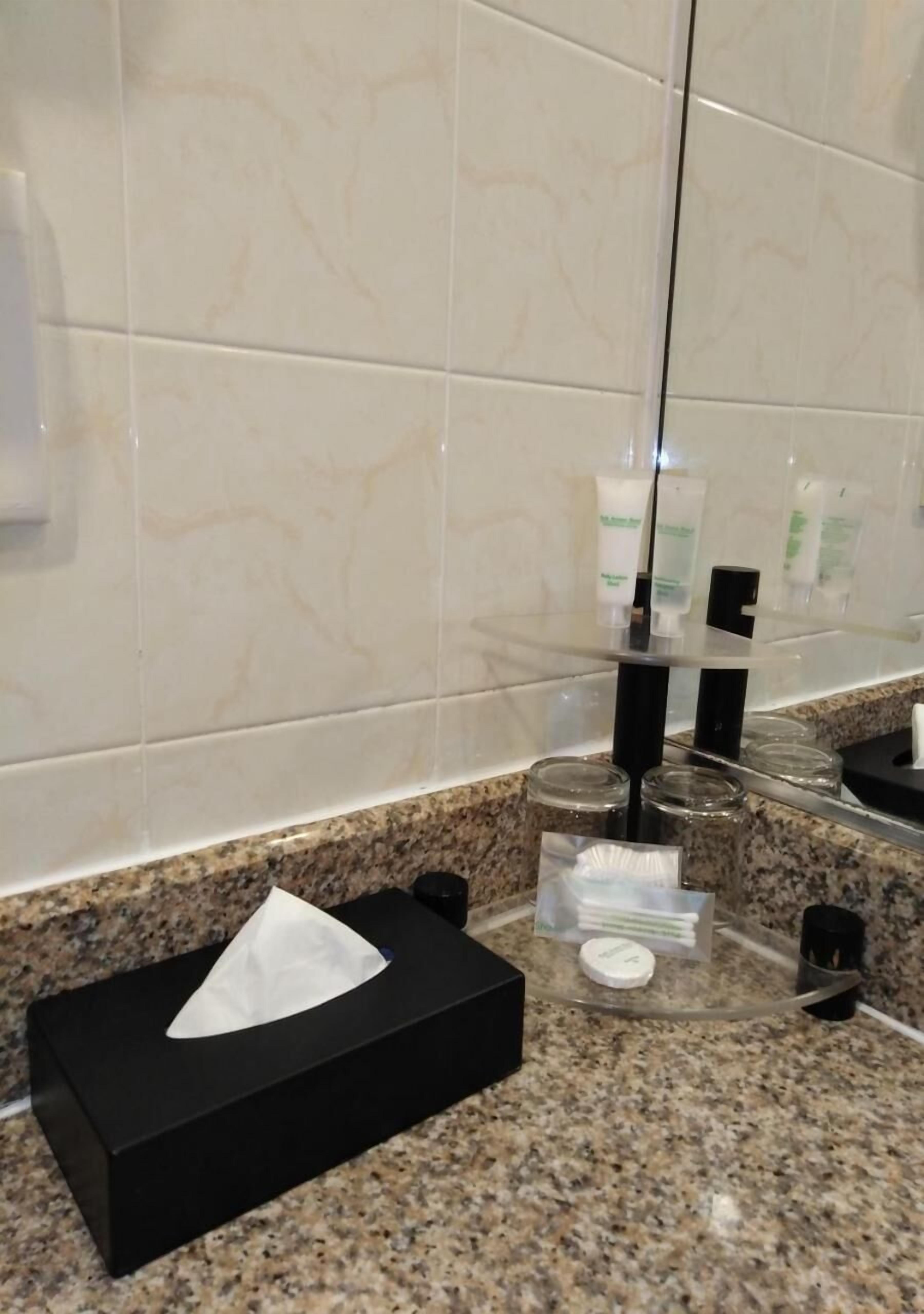 shower, free toiletries, slippers, bidet