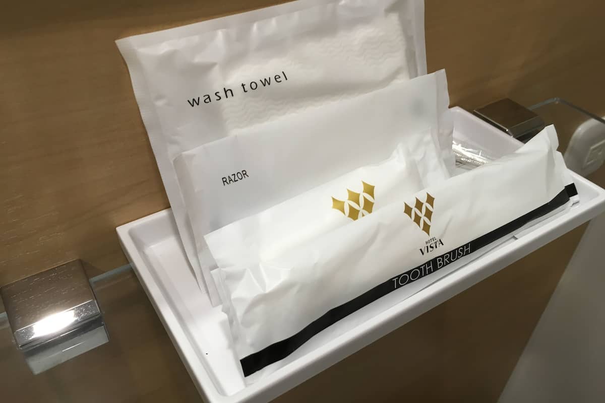 free toiletries, hair dryer, slippers, bidet