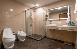 Ducha, cabezal de ducha tipo lluvia, artículos de tocador gratuitos