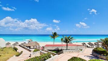 On the beach, white sand, beach bar