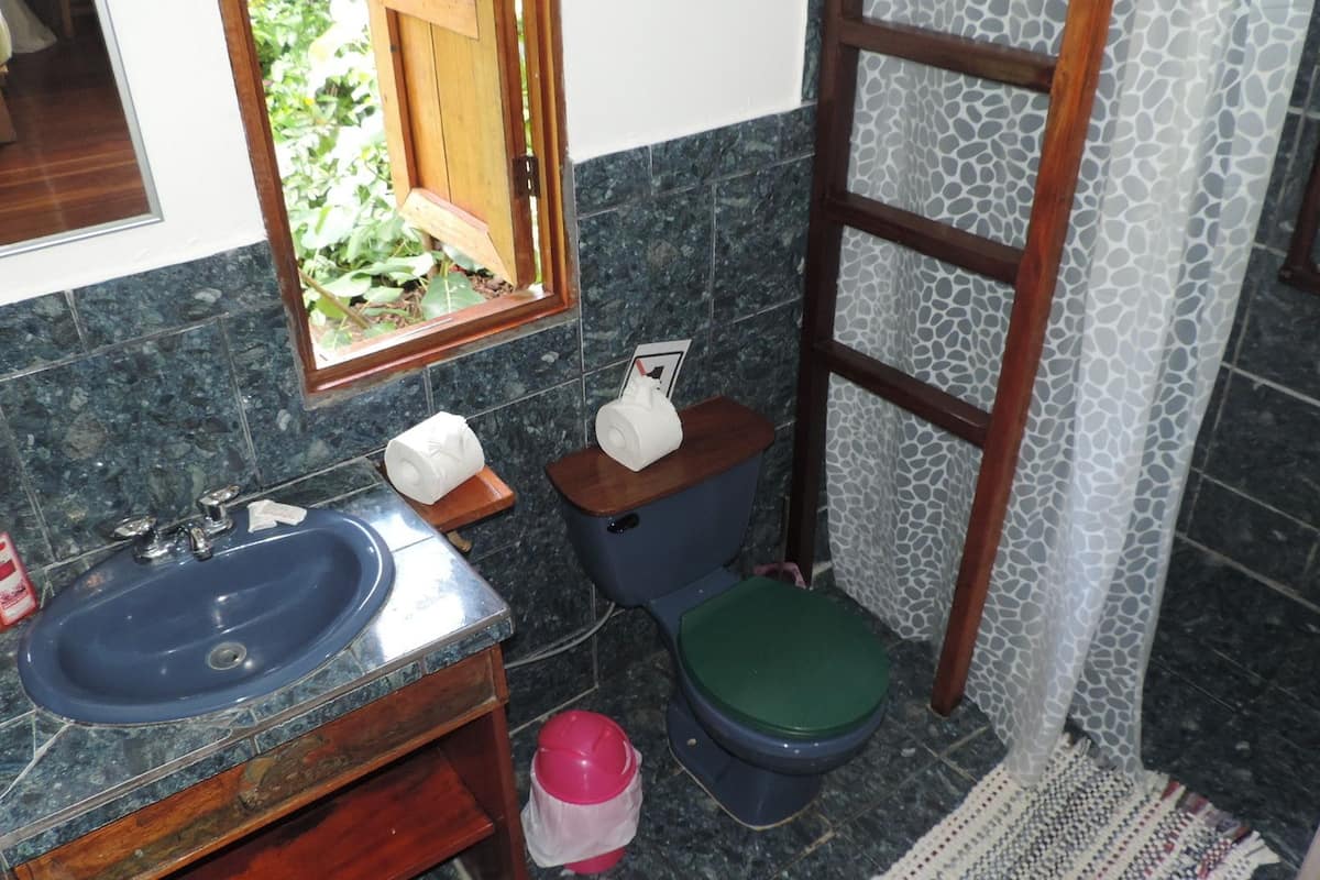 traditional quadruple room, 2 double beds, refrigerator, garden view (#3 y #4) | bathroom | shower, free toiletries, towels