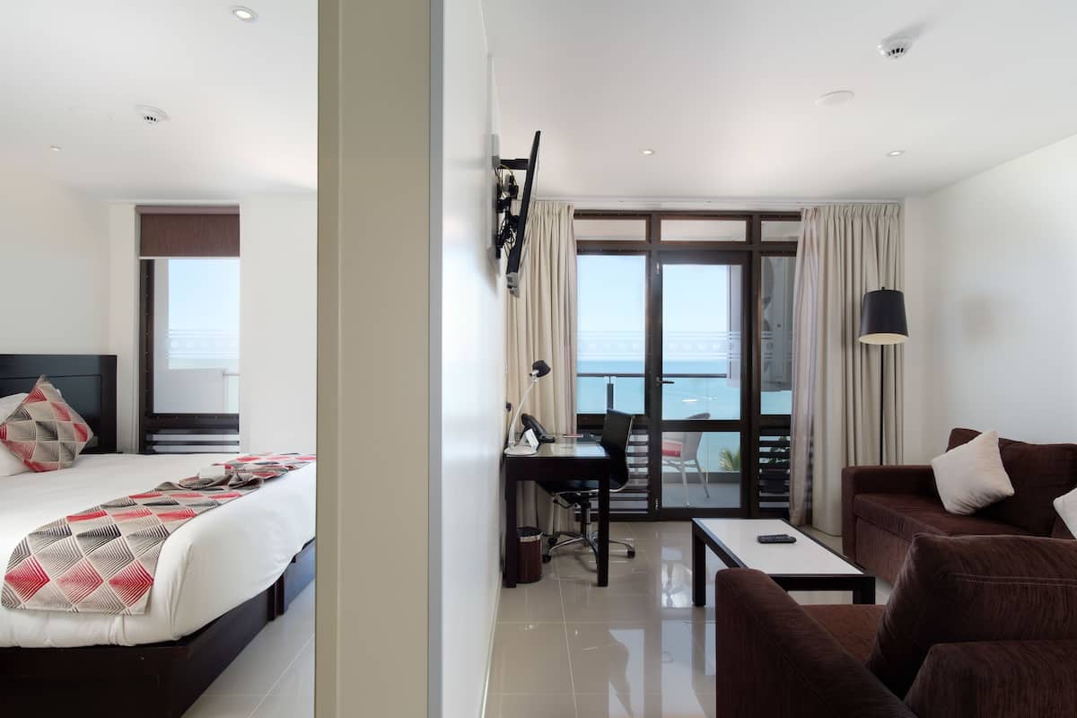 Premium bedding, down comforters, pillowtop beds, in-room safe