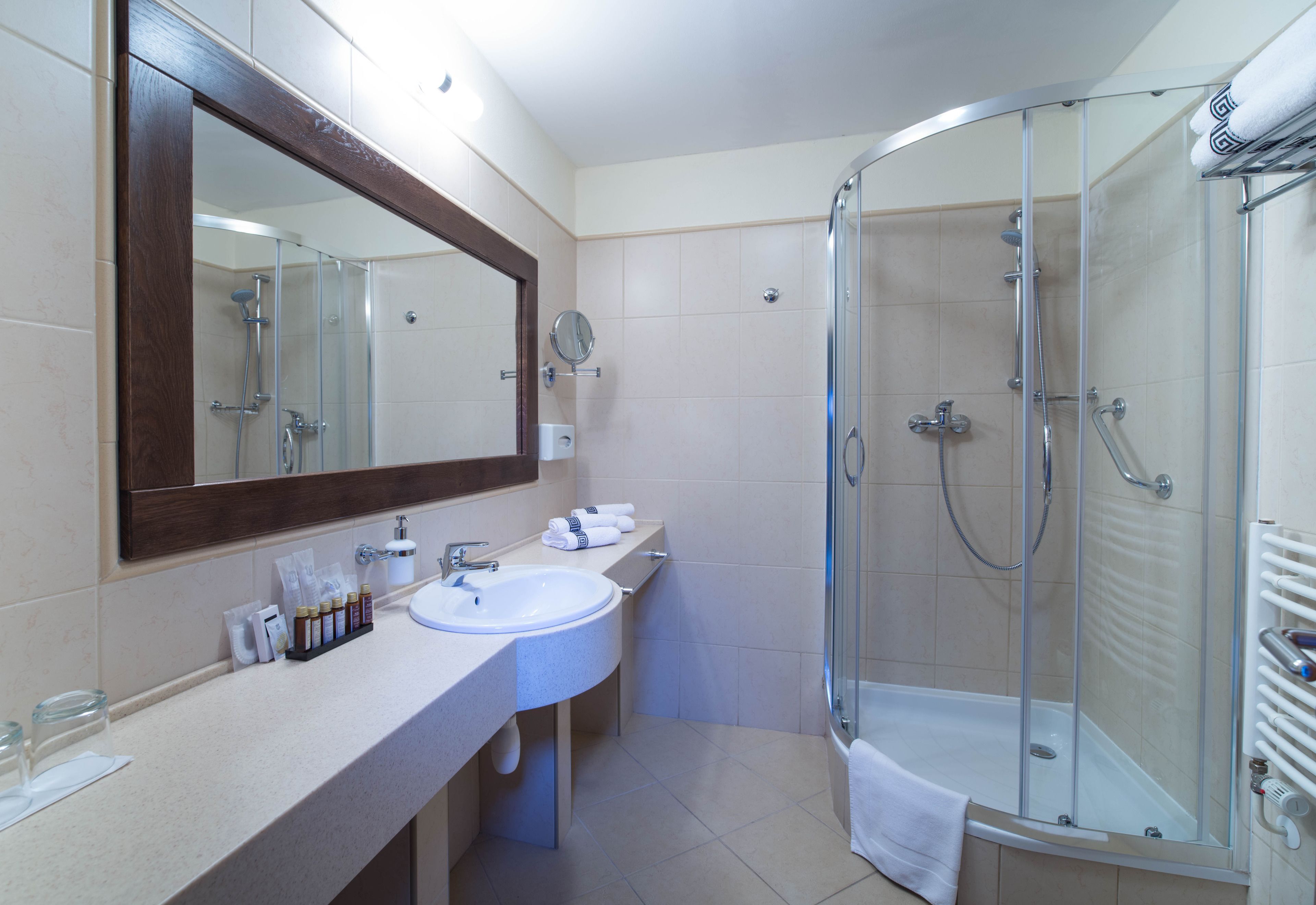 free toiletries, hair dryer, bathrobes, slippers