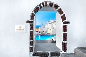 Terrace/patio - Erossea Villa Santorini Imerovigli (Santorini)