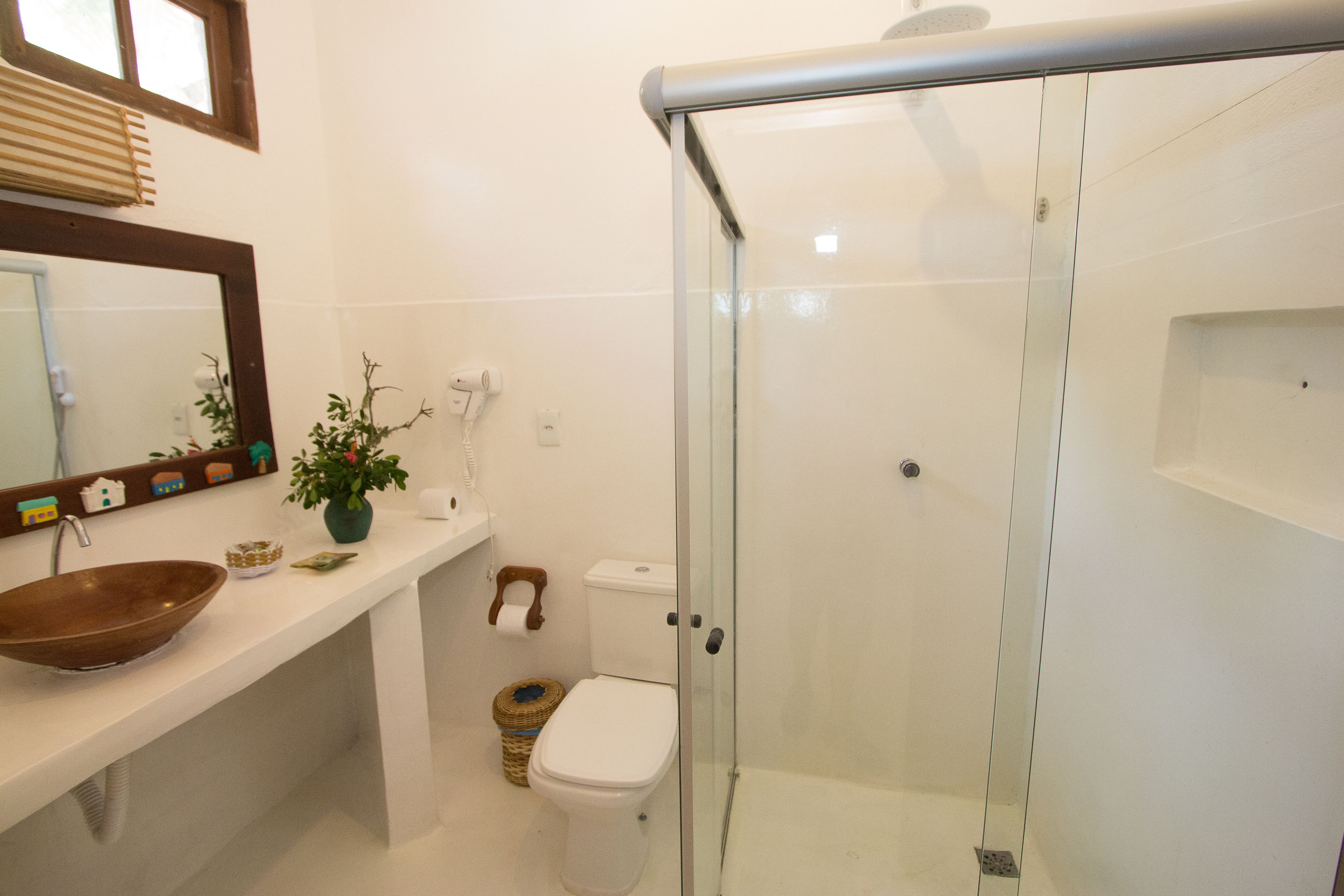 standard quadruple room | bathroom | shower, rainfall showerhead, hair dryer, towels