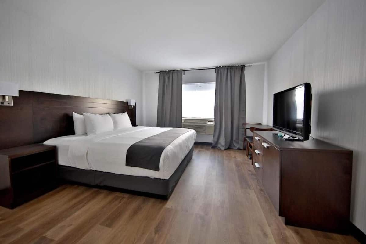 Room, 1 King Bed, Non Smoking | Desk, blackout drapes, iron/ironing board, free WiFi