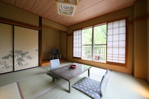 Japanese Style Room, Shared Bathroom, Mountain View | Down comforters, bed sheets
