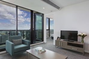 TV de tela plana, DVD player