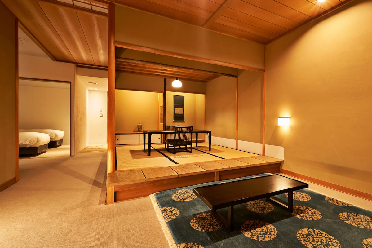 Traditional-Zimmer, Flussblick (with Tatami area, 301) | Kostenlose Minibar, Zimmersafe, individuell dekoriert, Schreibtisch