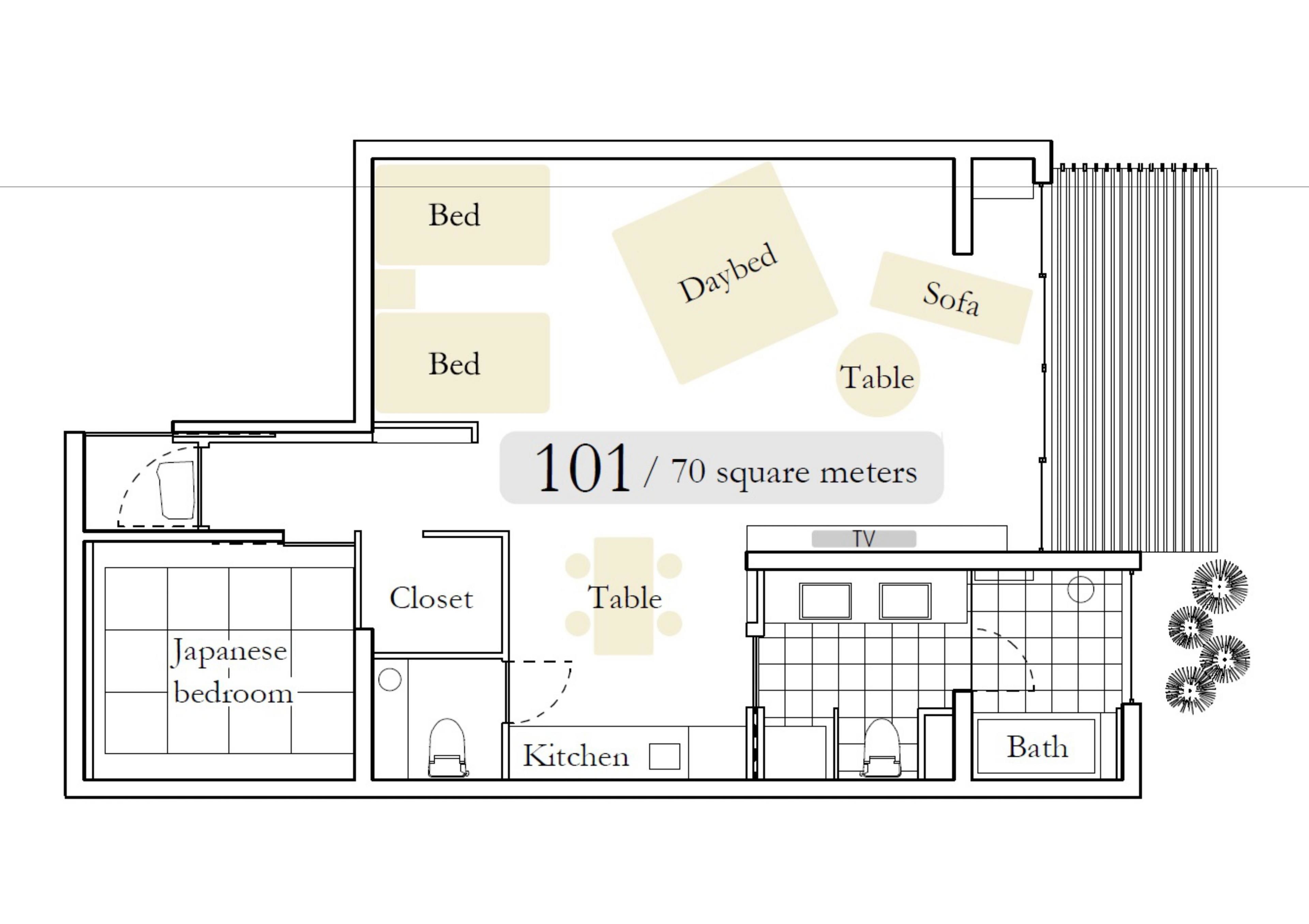 river view room with tatami area 101 | floor plan