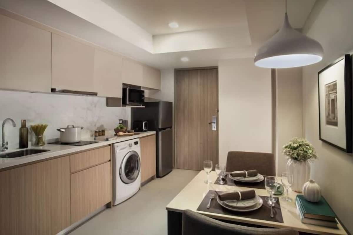 Electric kettle, eco-friendly cleaning products, dining tables