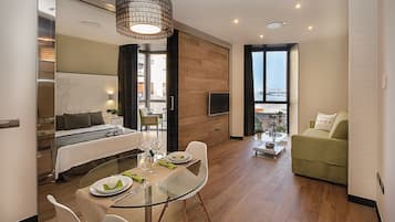 Deluxe appartement, 1 slaapkamer | Kameruitzicht