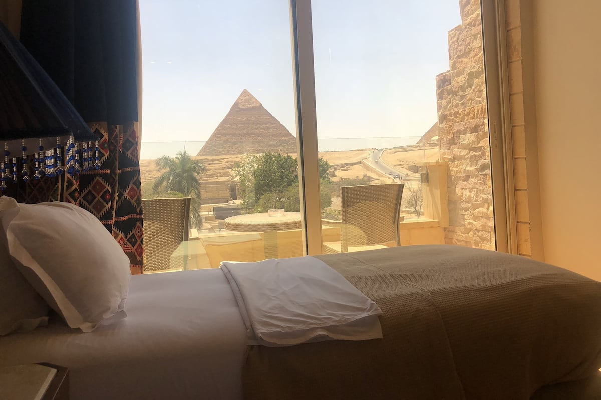 Double or Twin Room with Balcony and Pyramids View | 1 bedroom, free minibar, in-room safe, blackout drapes