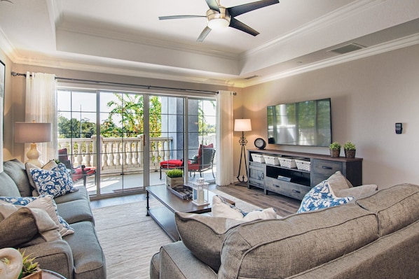 Family Condo, 3 Bedrooms, Golf View, Garden Area | Living area - Condo Cabana Joia 3 Bedroom Reunion (Kissimmee)