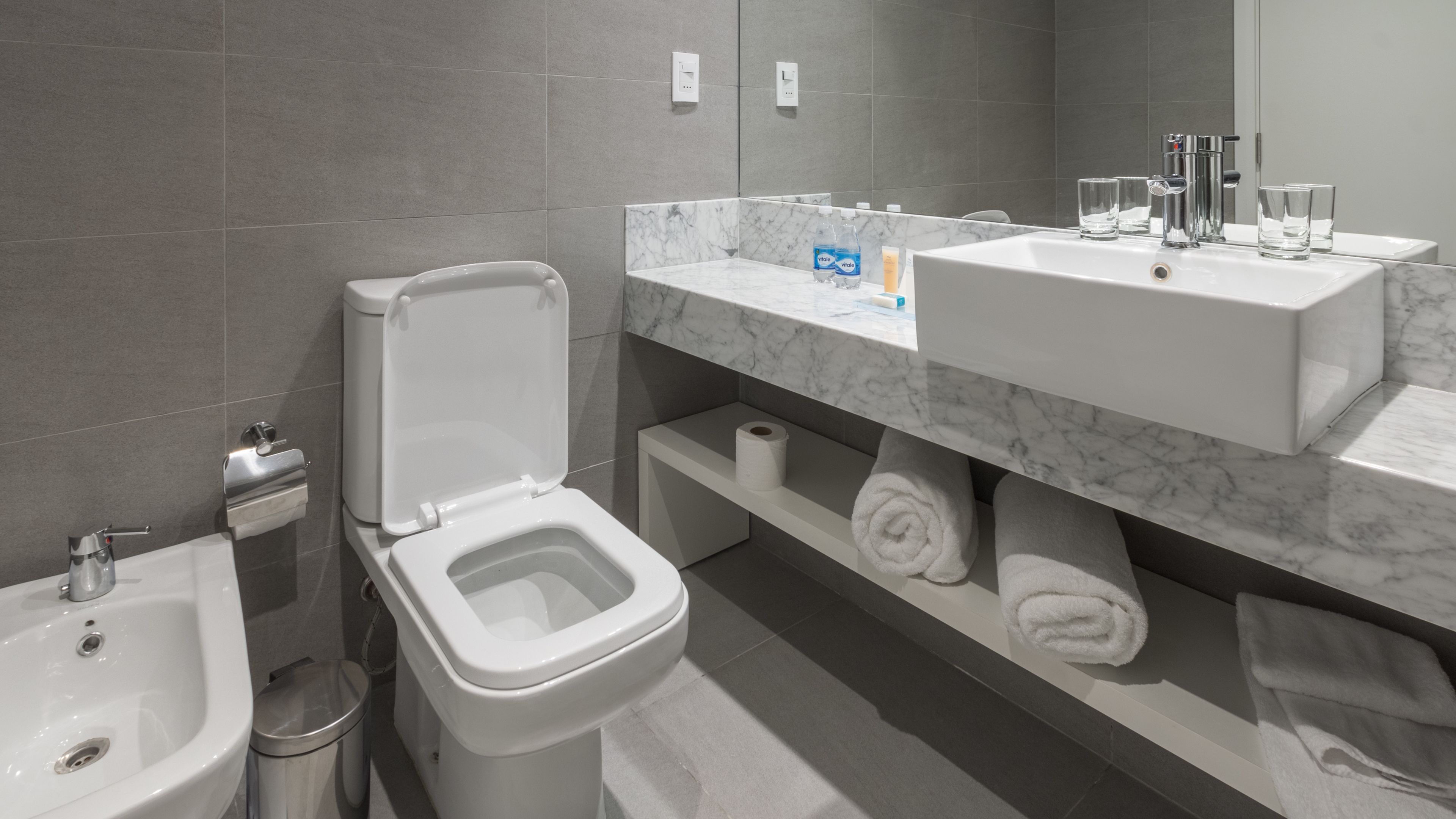 shower, free toiletries, hair dryer, bathrobes