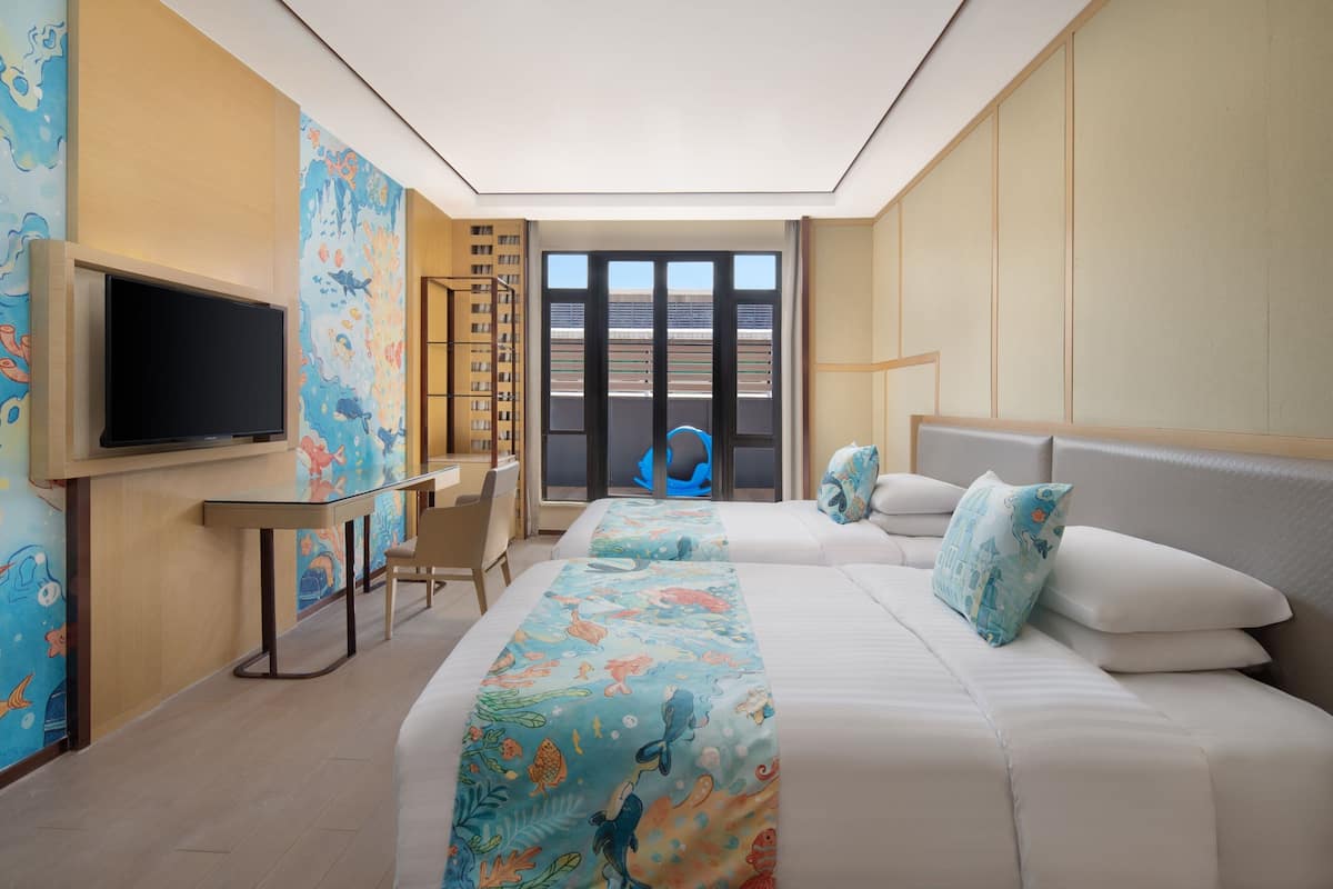 Mystical 0cean Premier Guest Room,2 Double Beds, Balcony | Minibar, in-room safe, desk, laptop workspace